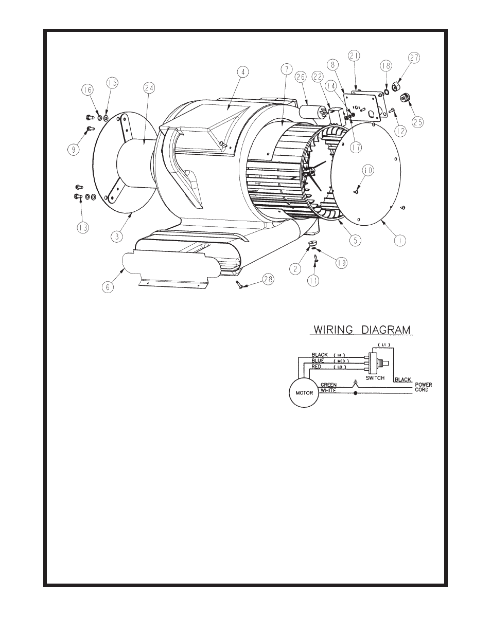 Parts list | Minuteman C42000-FMP (115V) (3 Speed) User Manual | Page 9 / 10