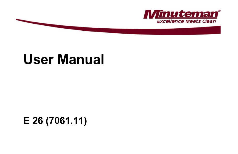 Minuteman E 26 (7061.11) User Manual | 40 pages