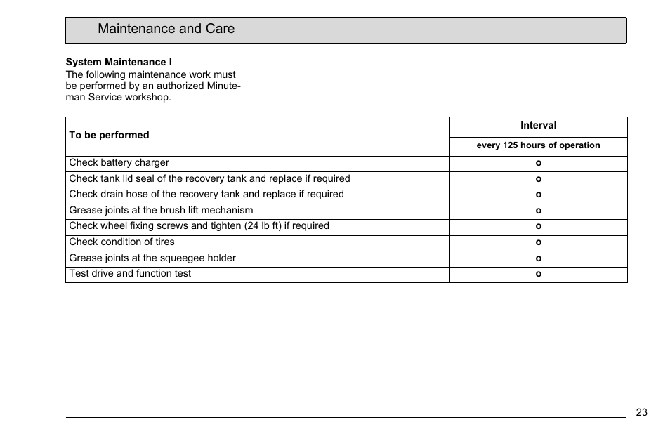 Maintenance and care | Minuteman E 26 (7061.11) User Manual | Page 25 / 40