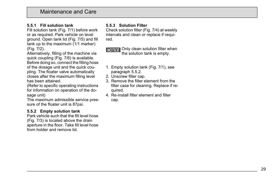 Maintenance and care | Minuteman E 26 (7061.11) User Manual | Page 31 / 40