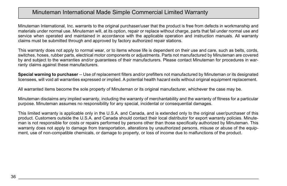 Minuteman E 26 (7061.11) User Manual | Page 38 / 40
