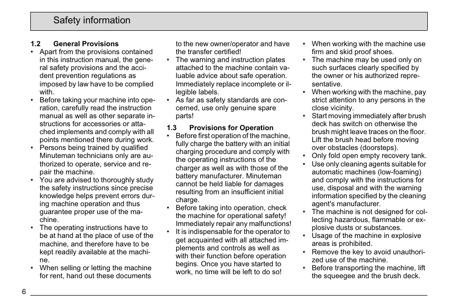 Safety information | Minuteman E 26 (7061.11) User Manual | Page 8 / 40