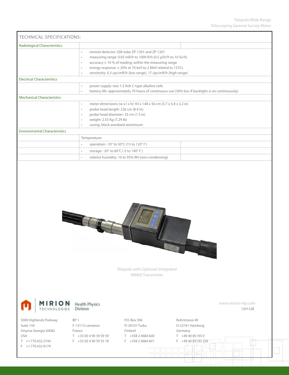Mirion Technologies TELEPOLE User Manual | Page 2 / 2