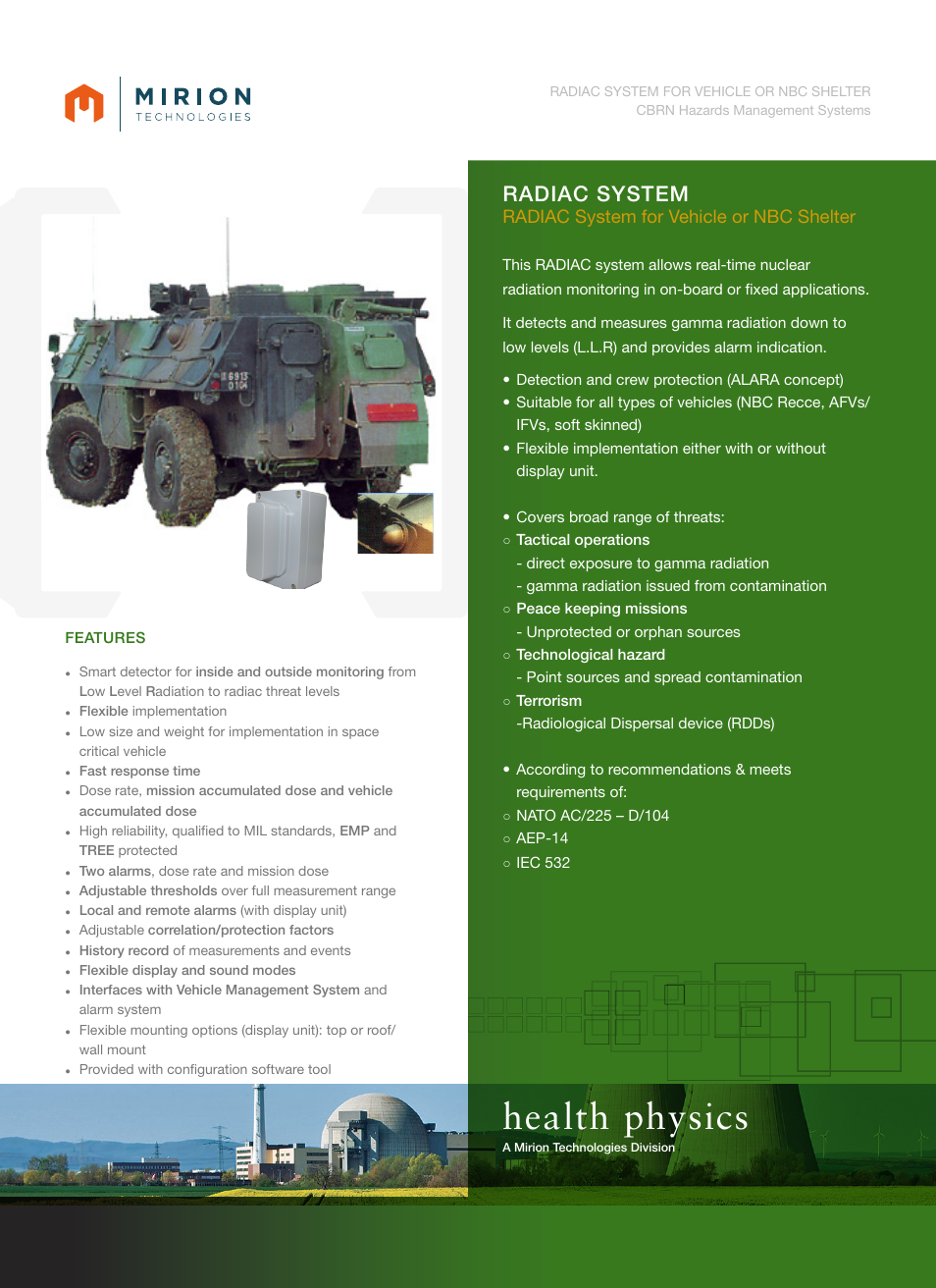 Mirion Technologies RADIAC Vehicle User Manual | 2 pages