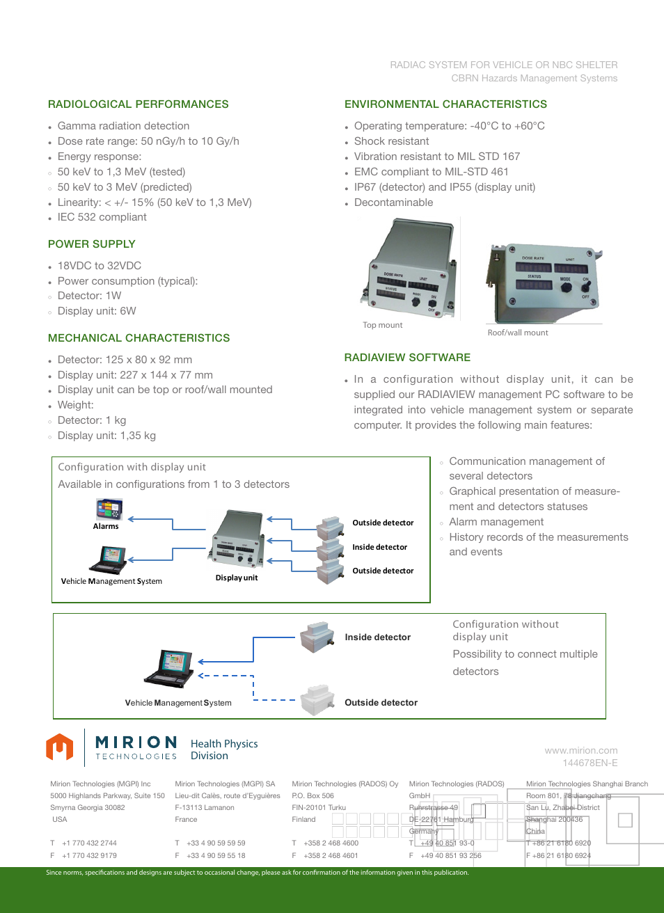 Health physics division | Mirion Technologies RADIAC Vehicle User Manual | Page 2 / 2