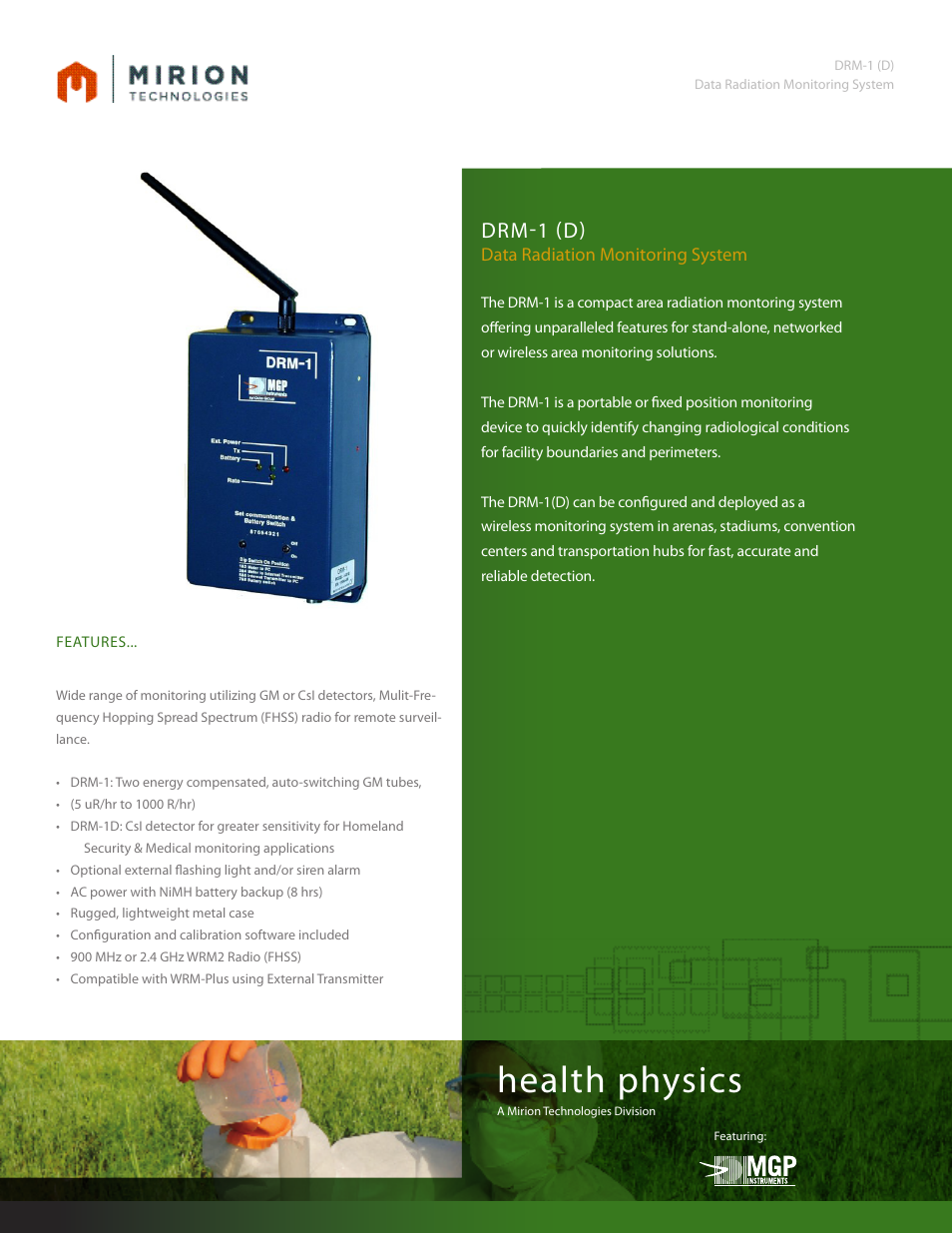Mirion Technologies DRM-1 (D) User Manual | 2 pages