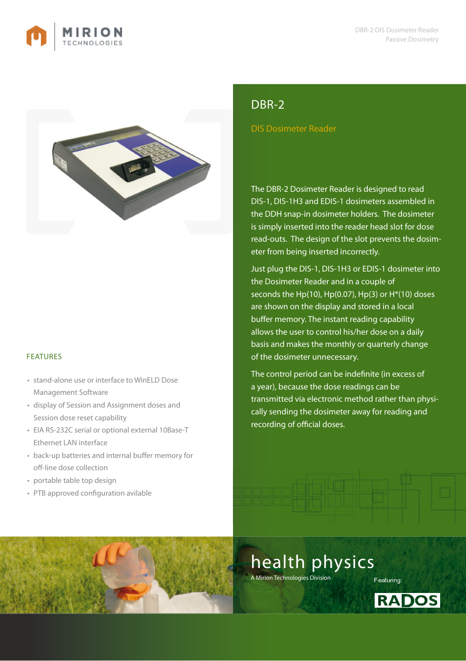 Mirion Technologies DBR-2 User Manual | 2 pages