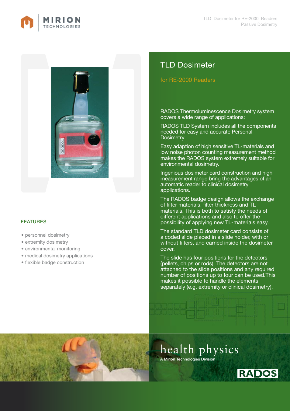 Mirion Technologies TLD Dosimeter User Manual | 2 pages