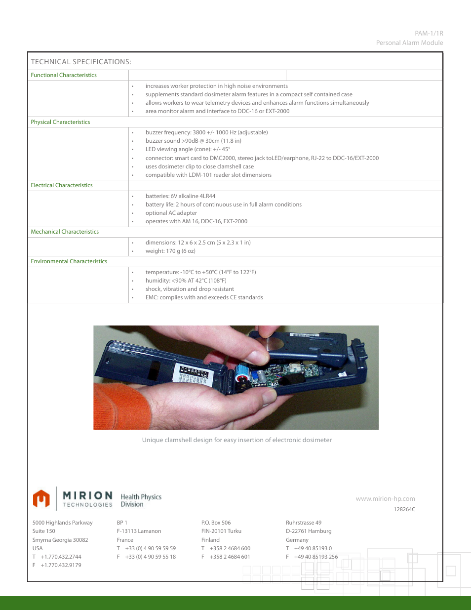 Mirion Technologies PAM 1_1R User Manual | Page 2 / 2