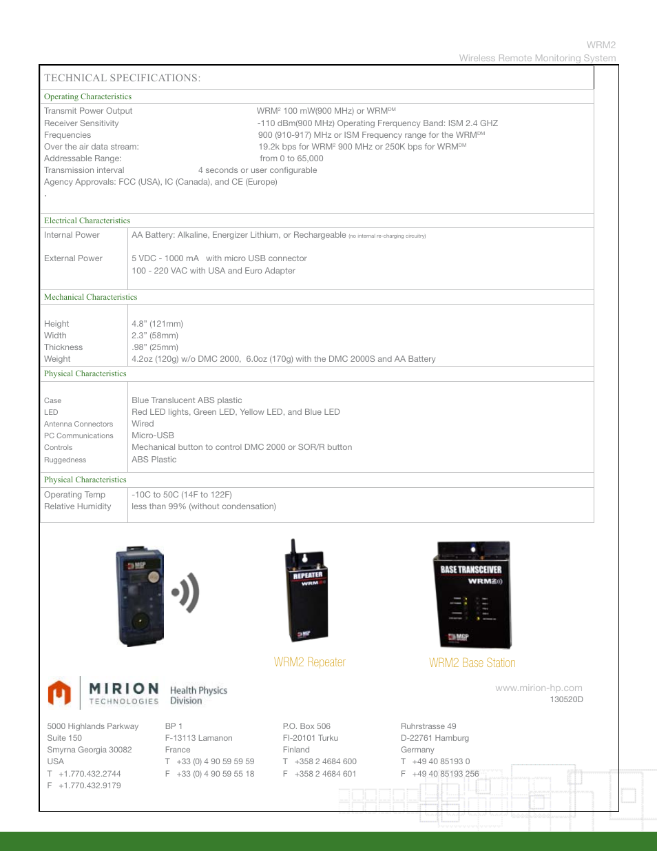 Wrm2 repeater wrm2 base station | Mirion Technologies iPAM-TRX User Manual | Page 2 / 2