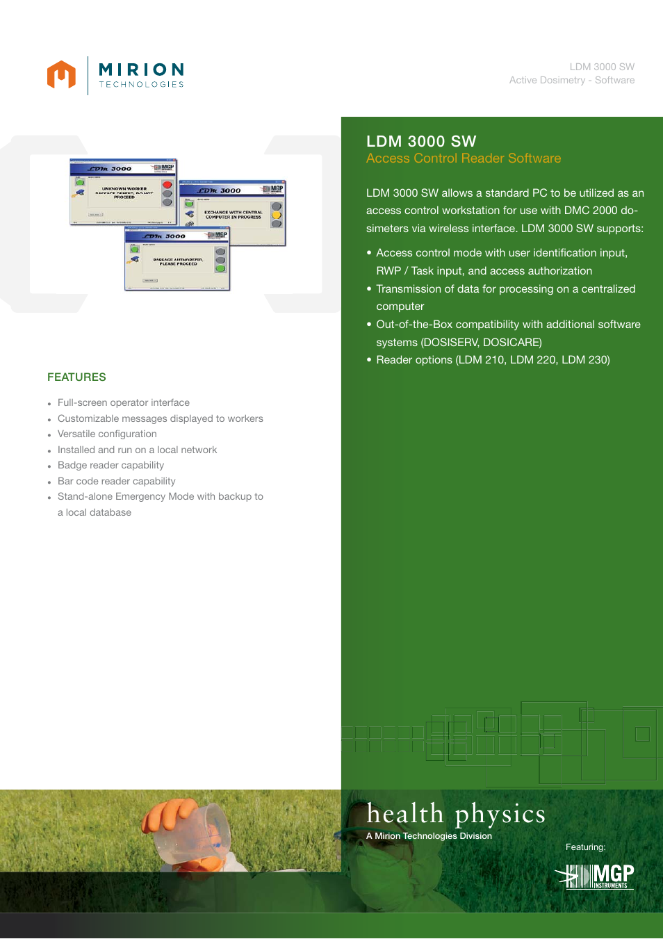 Mirion Technologies LDM 3000 SW User Manual | 2 pages