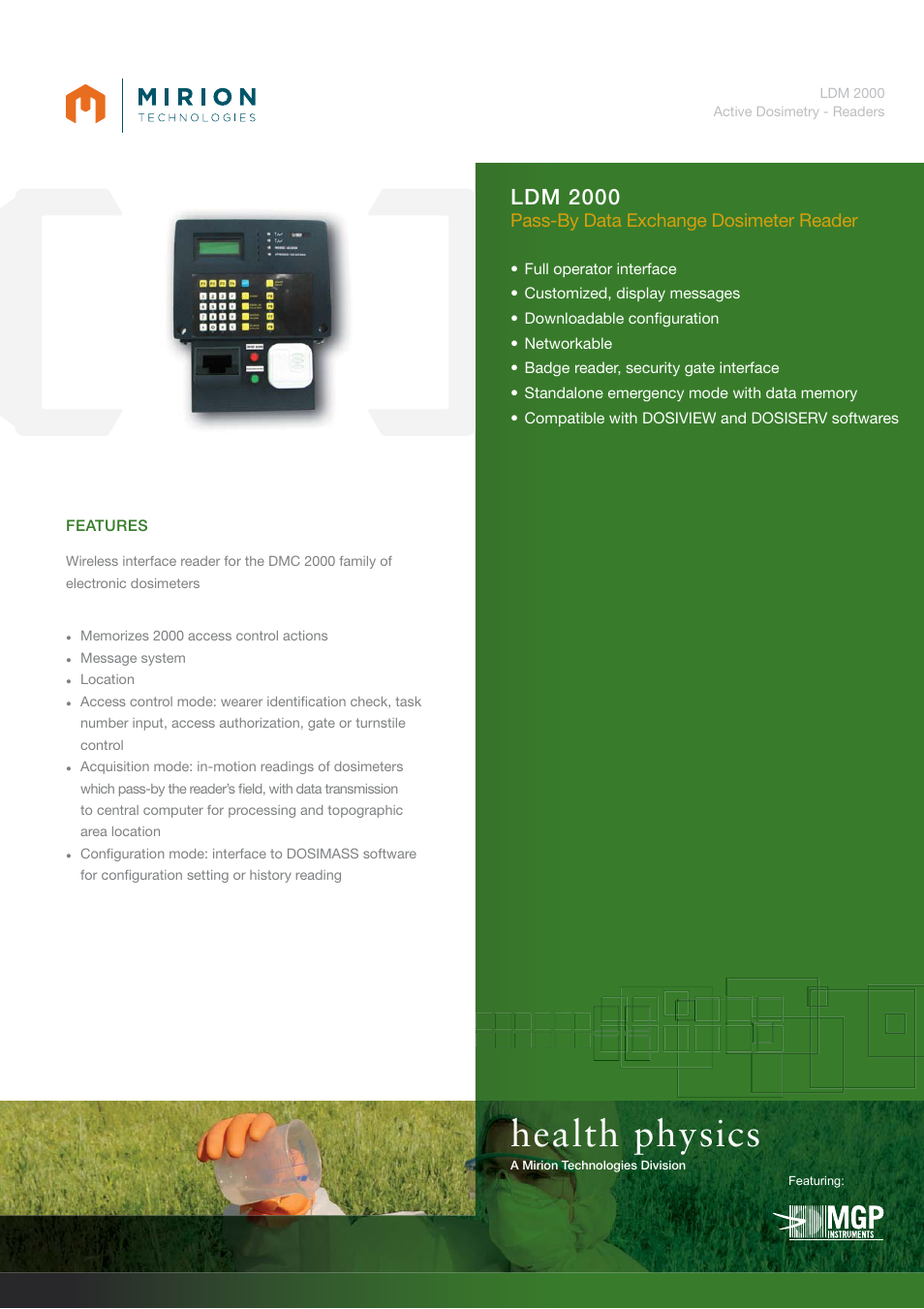 Mirion Technologies LDM 2000 User Manual | 2 pages