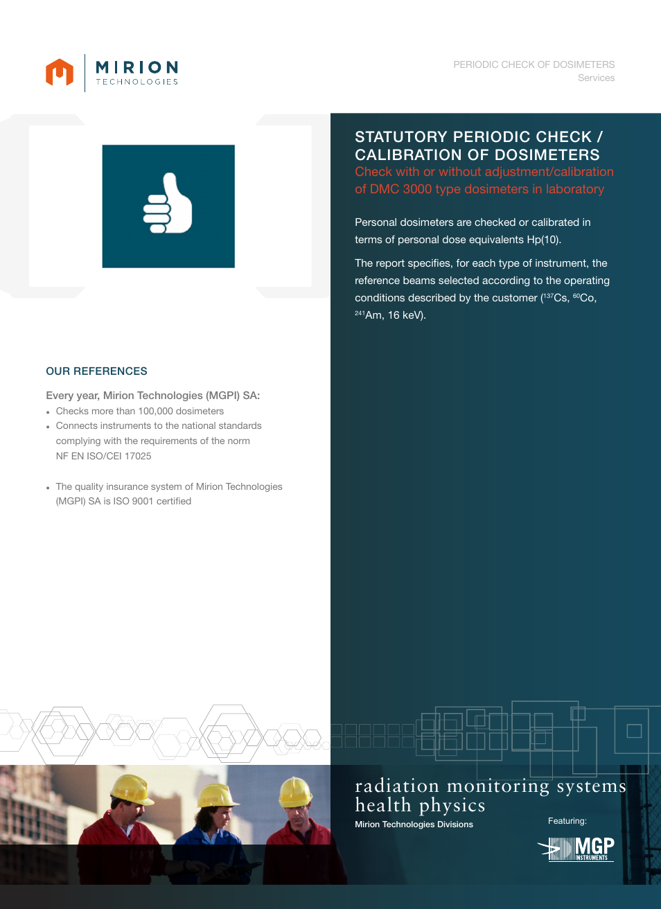 Mirion Technologies DMC 3000 Dosimetry Checking User Manual | 2 pages