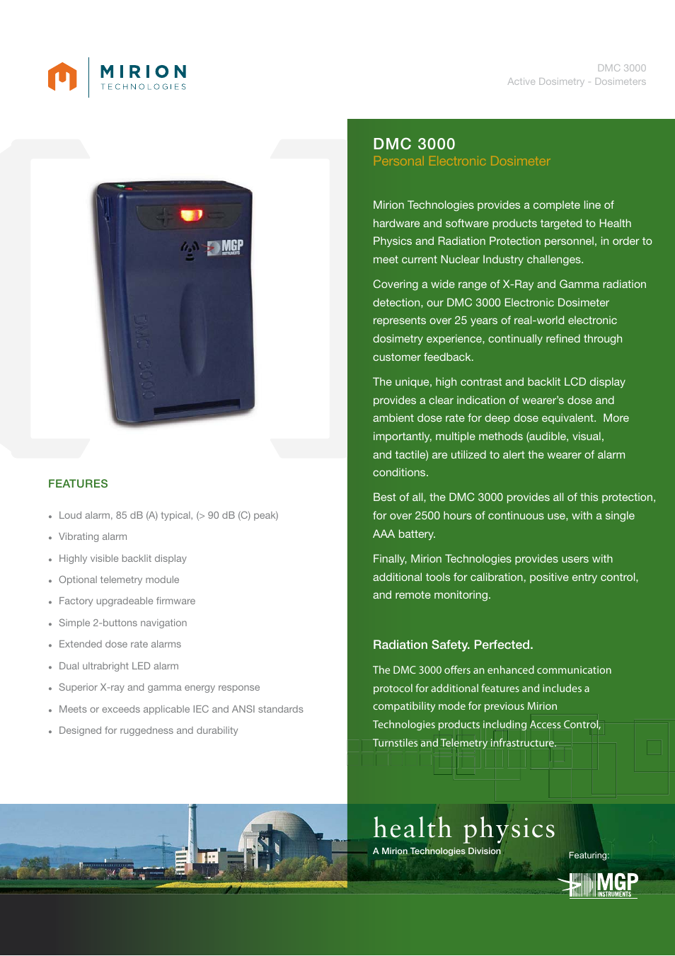 Mirion Technologies DMC 3000 User Manual | 2 pages