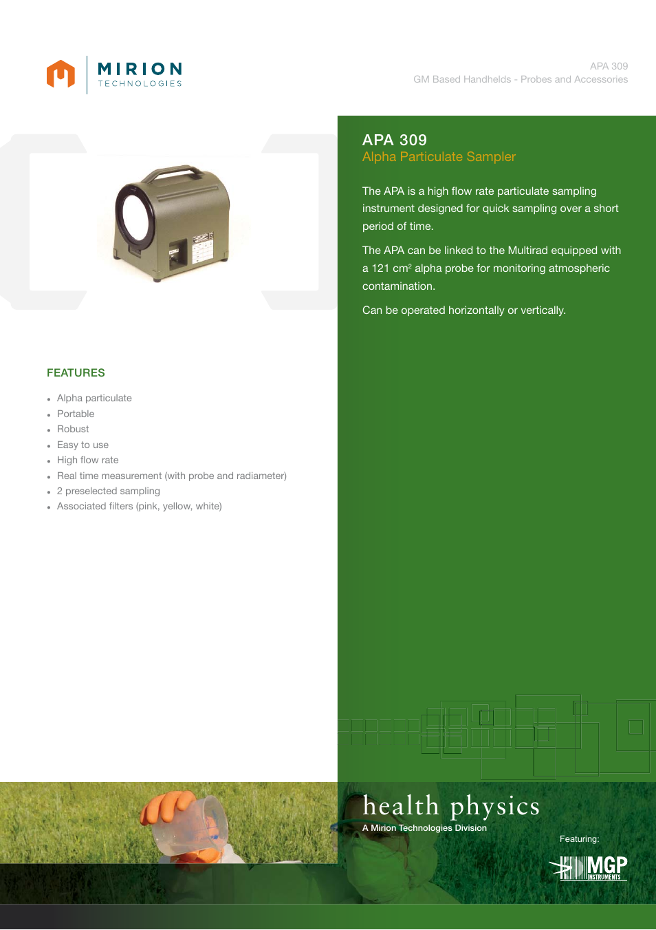 Mirion Technologies APA 309 User Manual | 2 pages
