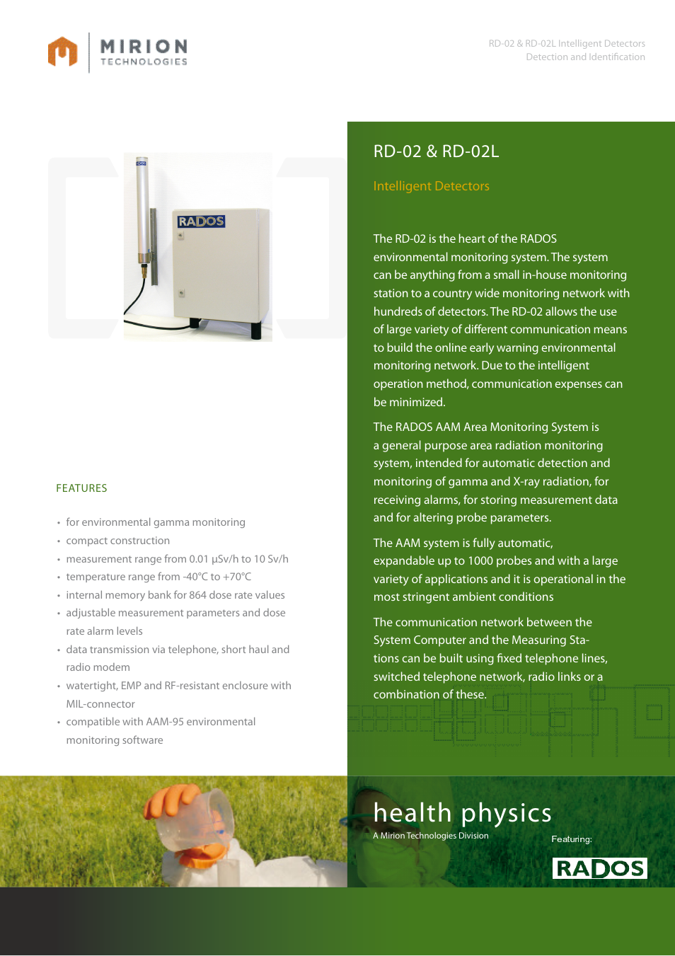 Mirion Technologies RD-02_RD-02L Intelligent Detectors User Manual | 2 pages
