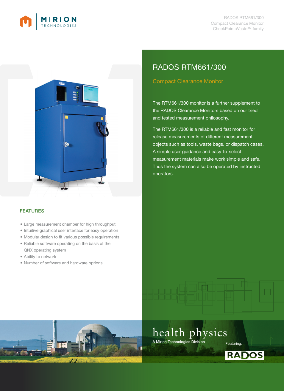 Mirion Technologies RTM661-300 User Manual | 2 pages