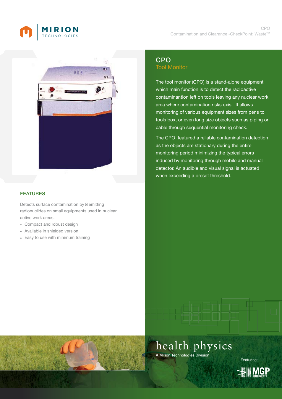 Mirion Technologies CPO User Manual | 2 pages