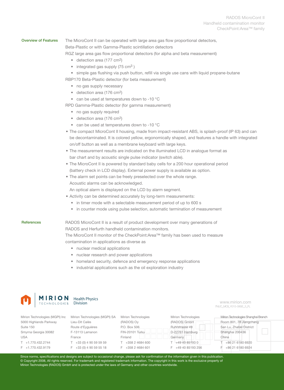 Format a4 | Mirion Technologies Microcont II User Manual | Page 2 / 2