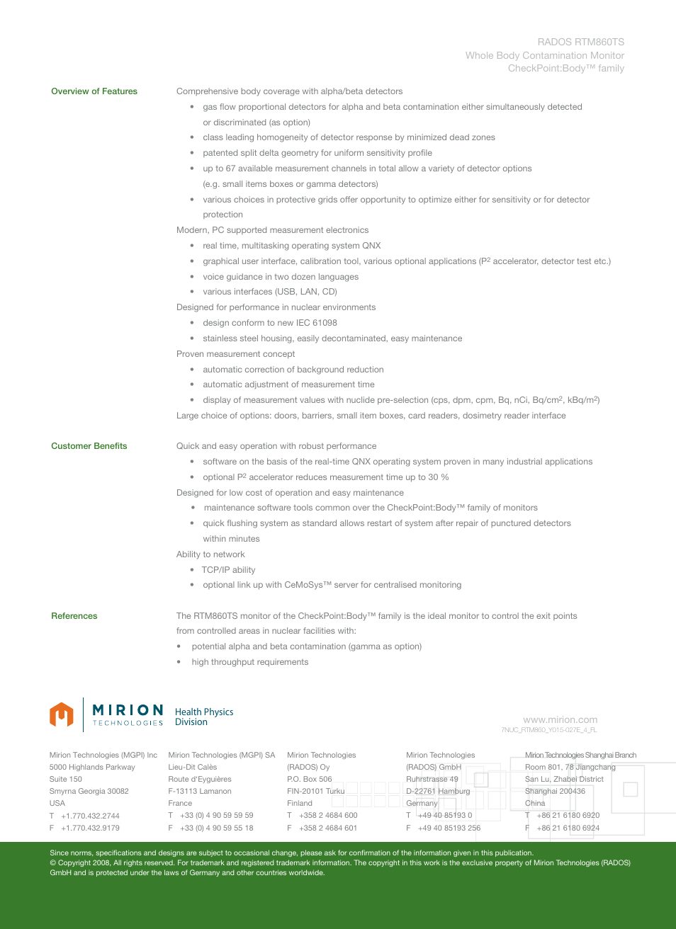 Format a4 | Mirion Technologies RTM860TS User Manual | Page 2 / 2