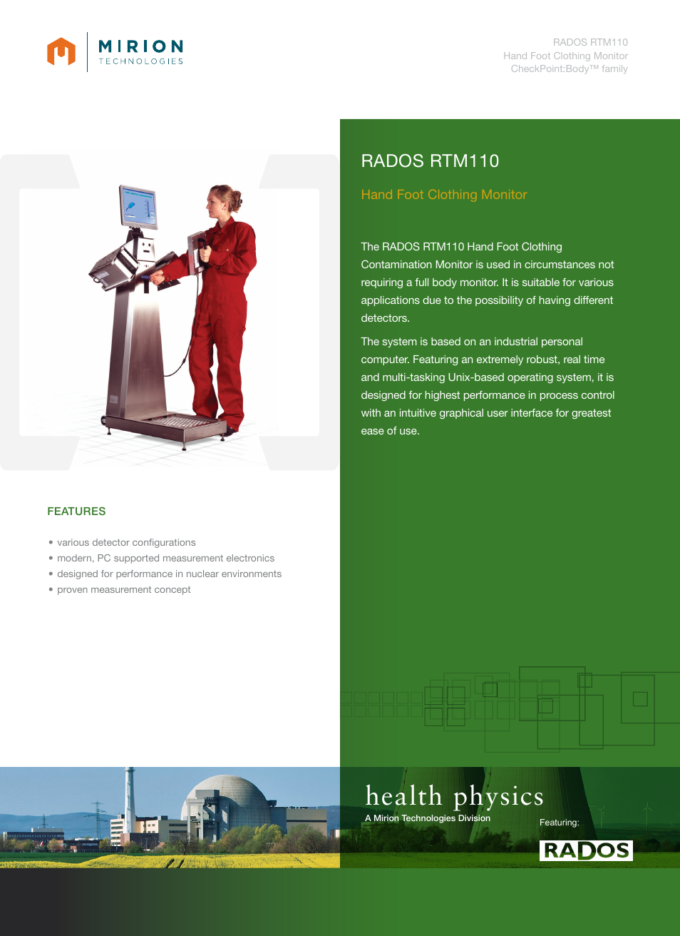 Mirion Technologies RTM110 User Manual | 2 pages