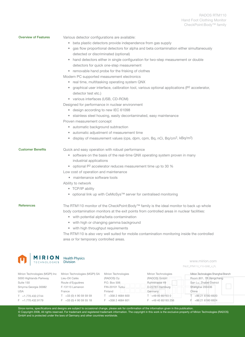 Format a4 | Mirion Technologies RTM110 User Manual | Page 2 / 2