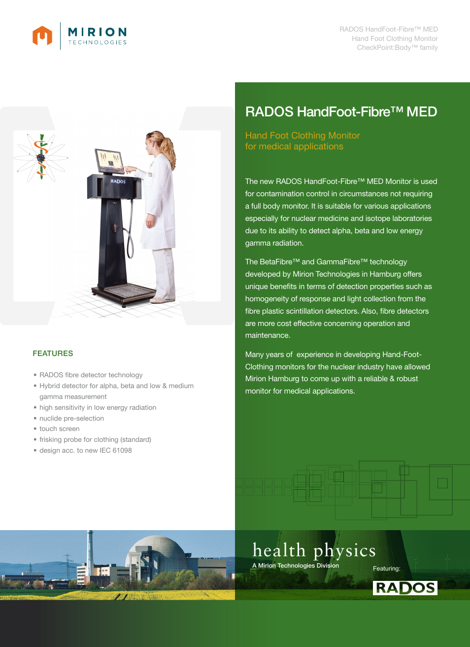 Mirion Technologies HandFoot-Fibre MED User Manual | 2 pages