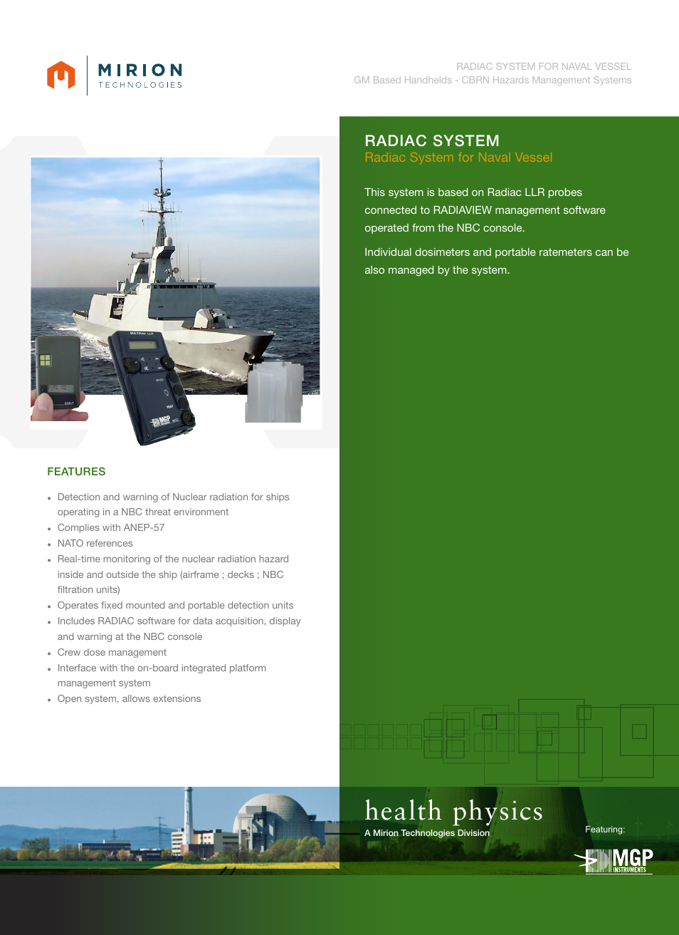 Mirion Technologies RADIAC Naval User Manual | 2 pages