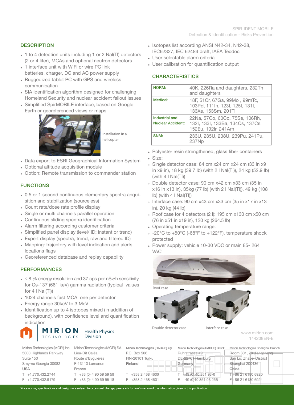 Health physics division | Mirion Technologies SPIR-Ident Mobile User Manual | Page 2 / 2