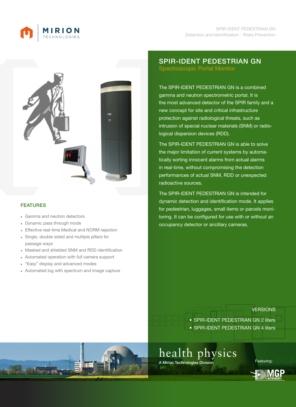 Mirion Technologies SPIR-Ident Pedestrian GN User Manual | 2 pages