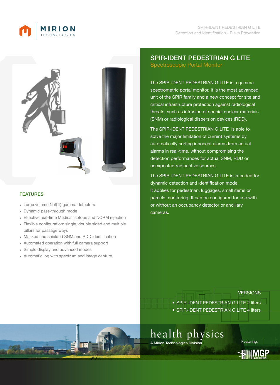 Mirion Technologies SPIR-Ident Pedestrian G Lite User Manual | 2 pages