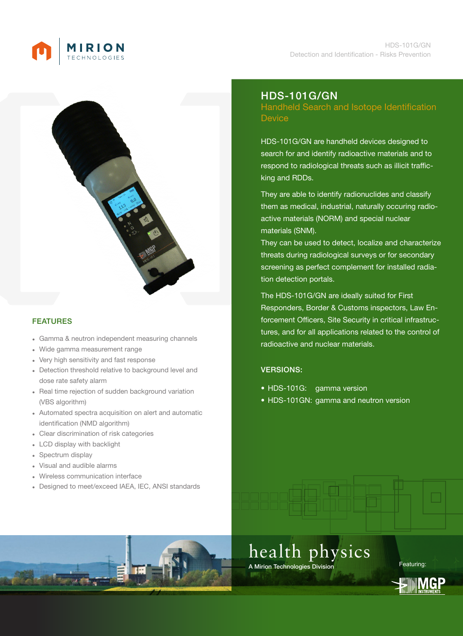 Mirion Technologies HDS-101G_GN User Manual | 2 pages