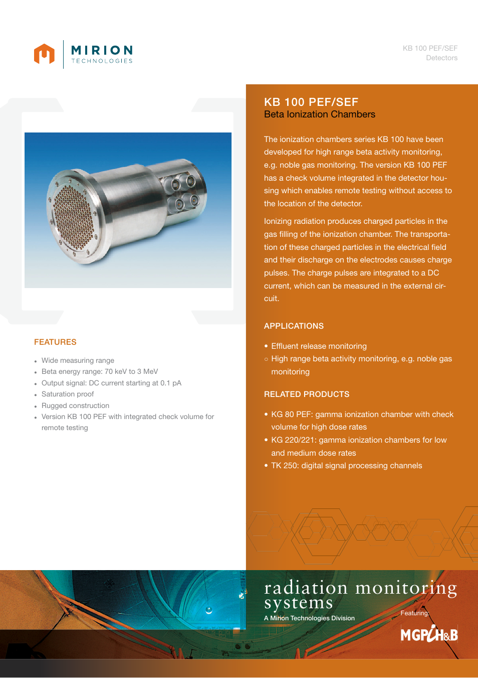Mirion Technologies KB 100 PEF_SEF User Manual | 2 pages