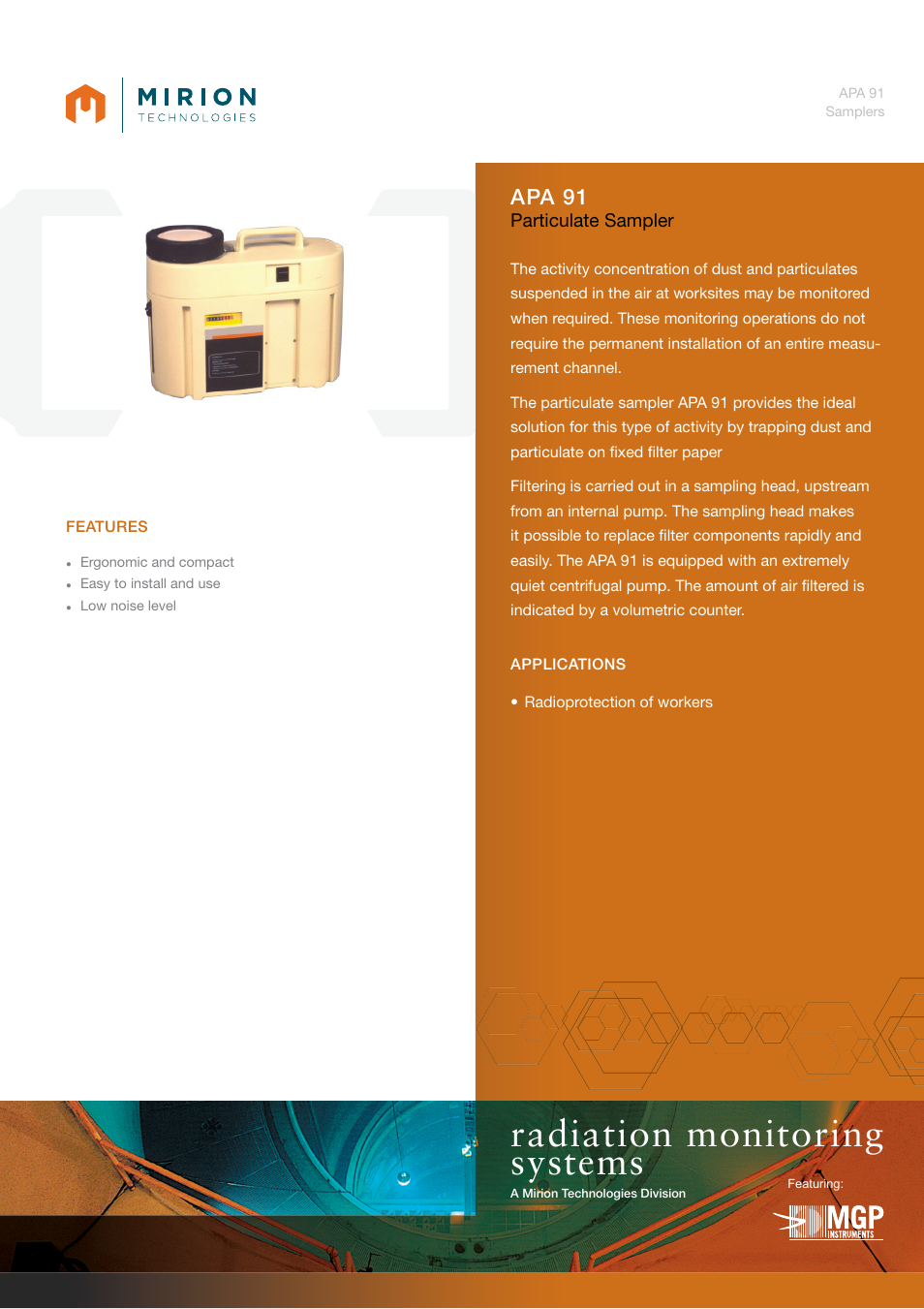 Mirion Technologies APA 91 User Manual | 2 pages