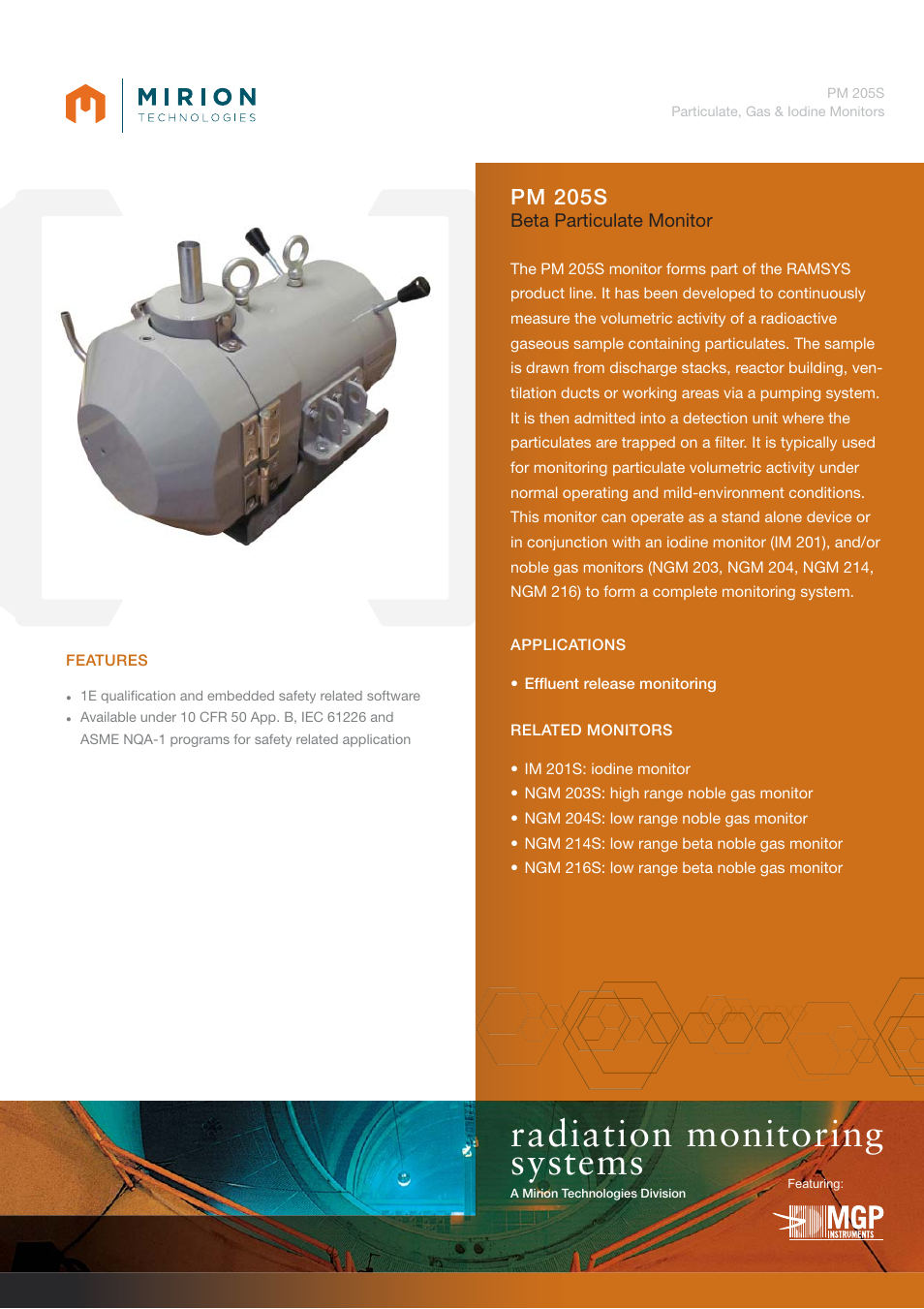 Mirion Technologies PM 205S User Manual | 2 pages