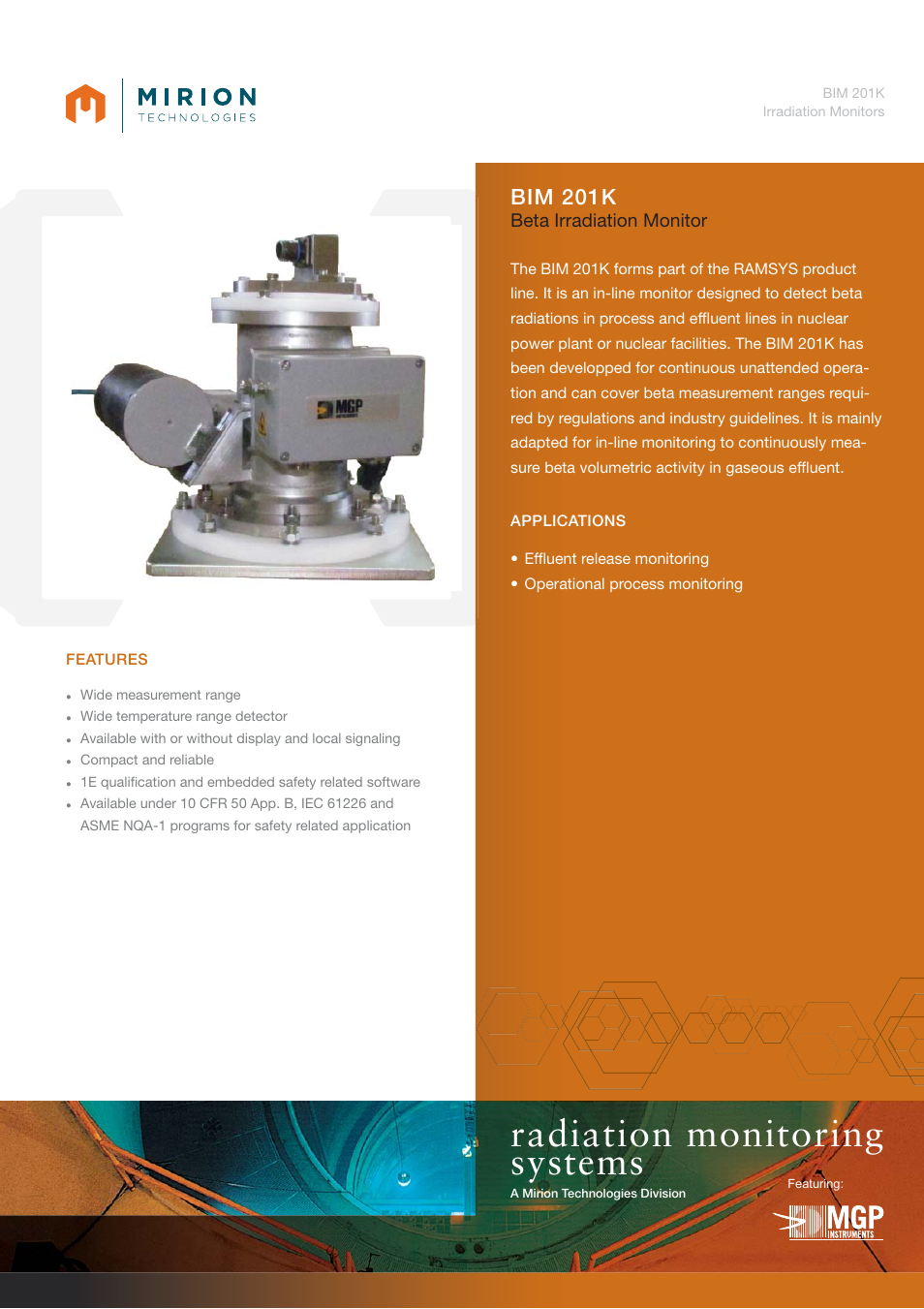 Mirion Technologies BIM 201K User Manual | 2 pages