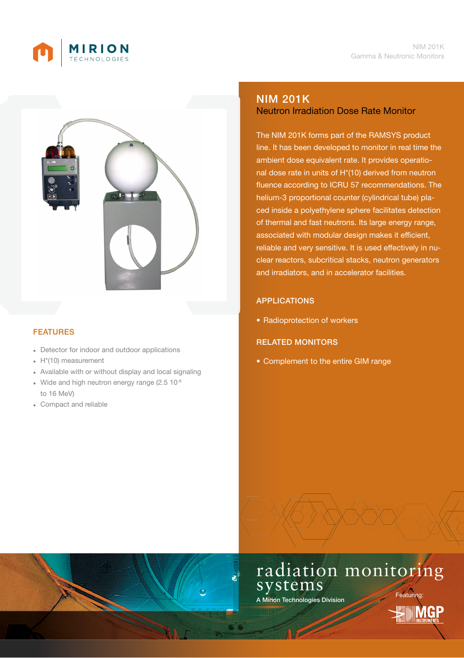 Mirion Technologies NIM 201K User Manual | 2 pages