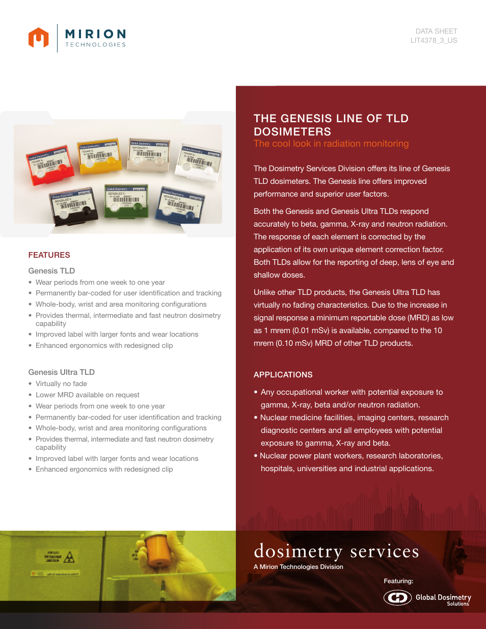 Mirion Technologies Genesis TLD Dosimeter User Manual | 2 pages