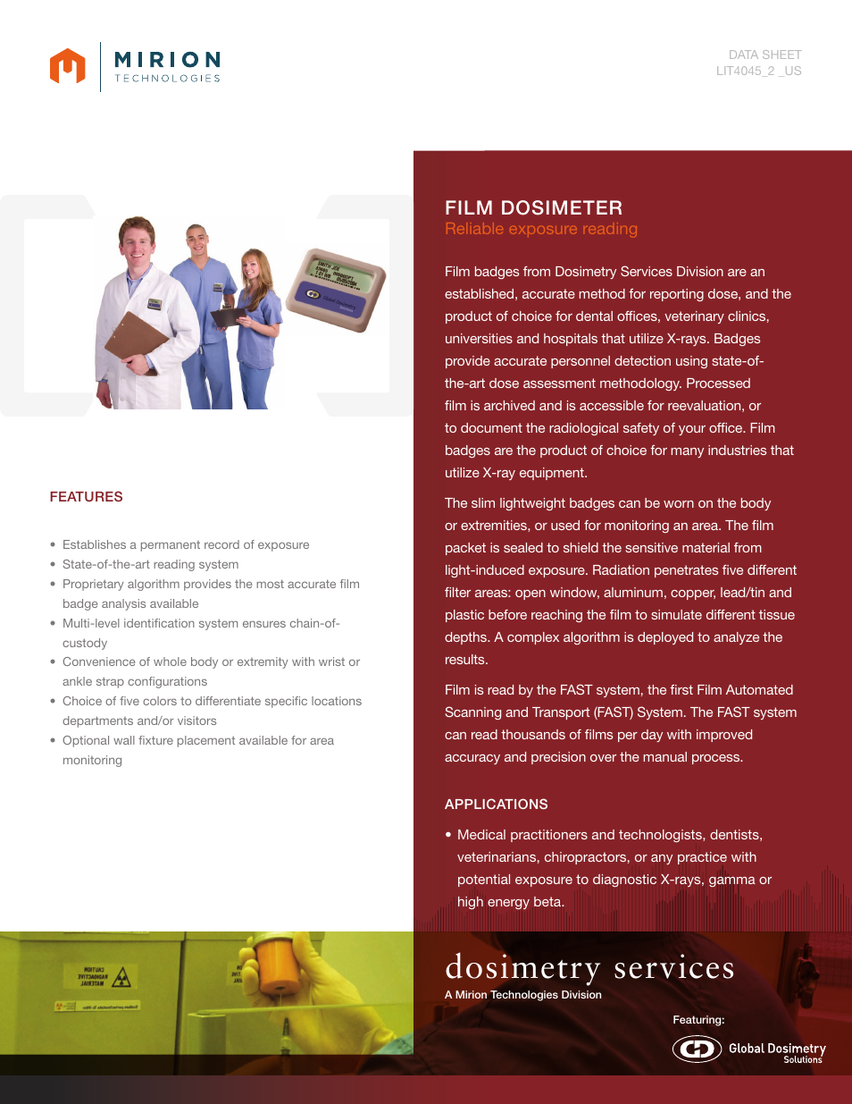 Mirion Technologies Film Dosimeter User Manual | 2 pages