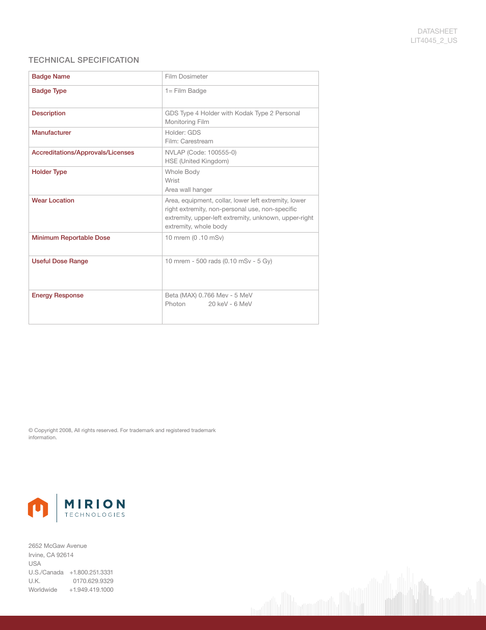 Mirion Technologies Film Dosimeter User Manual | Page 2 / 2