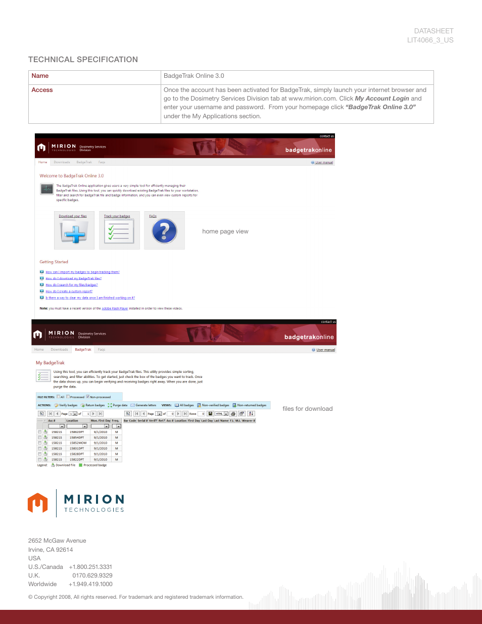 Mirion Technologies BadgeTrak 3.0 User Manual | Page 2 / 2