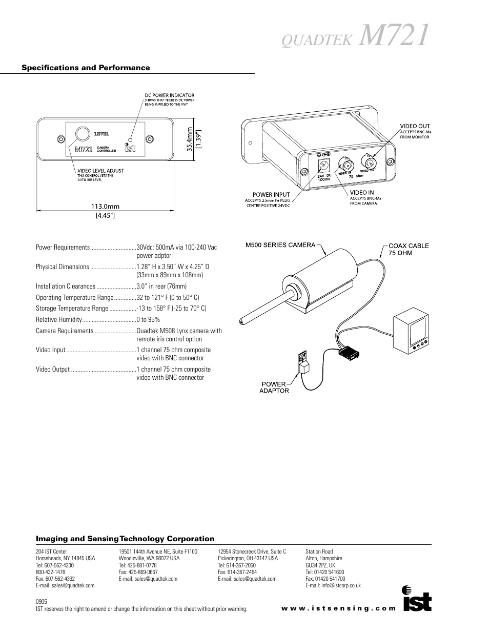 M721, Quadtek | Mirion Technologies M721 Lynx Iris Controller User Manual | Page 2 / 2
