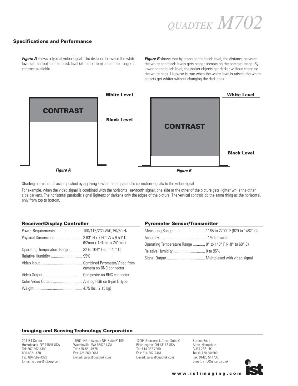 M702, Quadtek, Contrast | Mirion Technologies M702 Viewing Pyrometer User Manual | Page 2 / 2