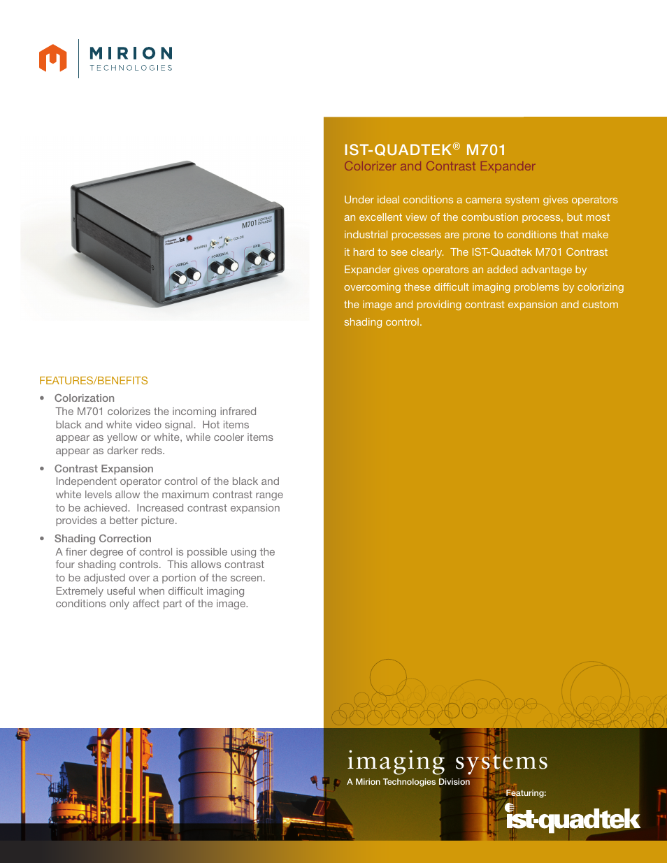 Mirion Technologies M701 Color and Contrast Expander User Manual | 2 pages