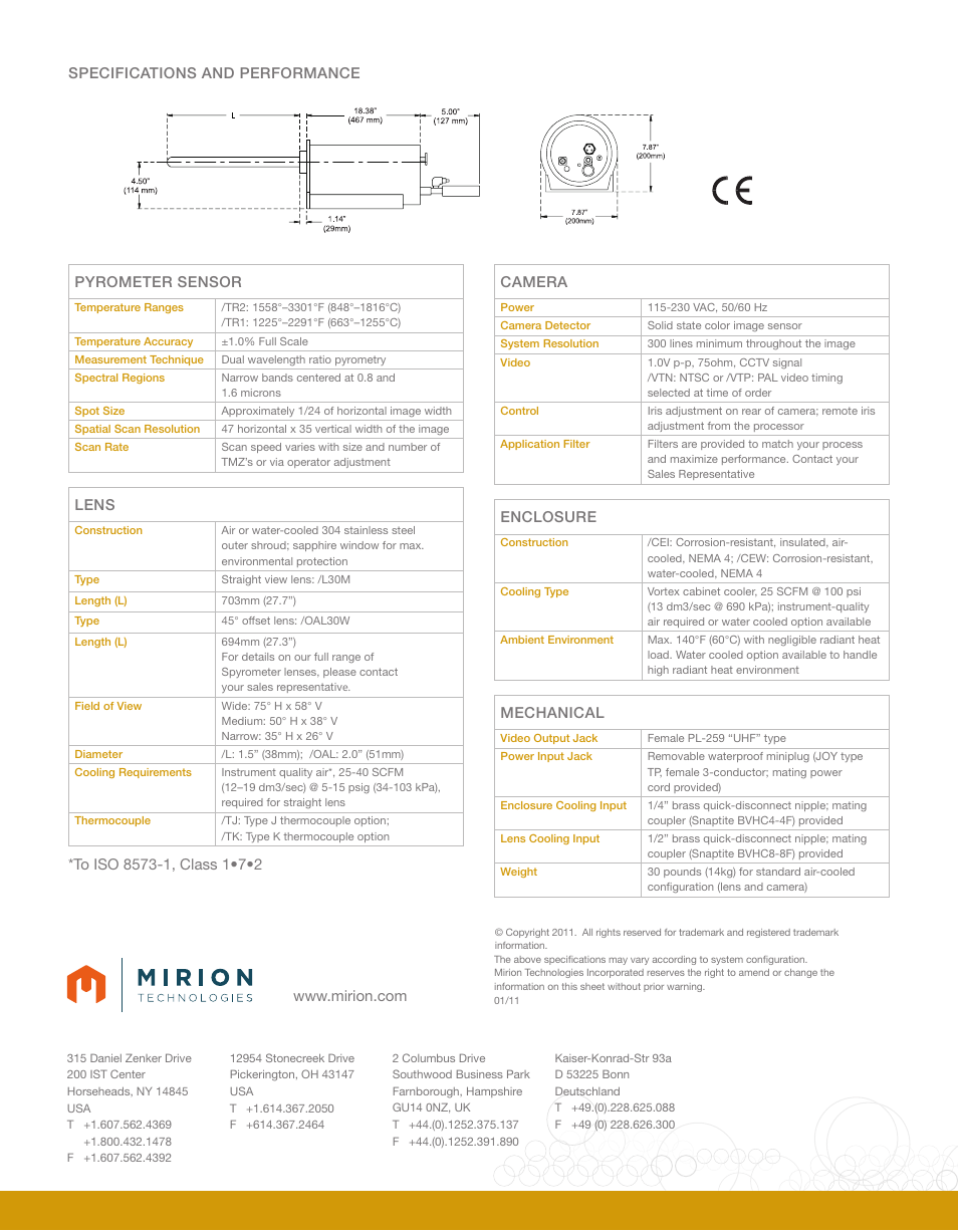 Lens, Enclosure, Mechanical | Mirion Technologies M555 Spyrometer User Manual | Page 2 / 2