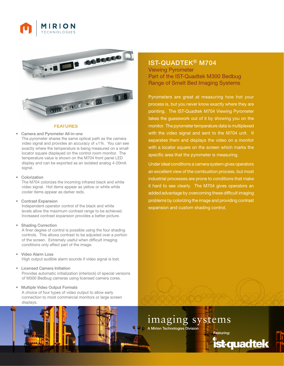 Mirion Technologies M704 Viewing Pyrometer User Manual | 2 pages