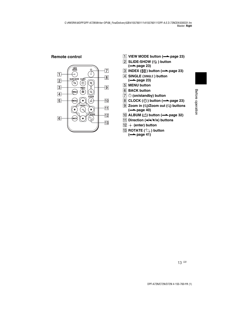 Sony DPF-D72N User Manual | Page 13 / 64