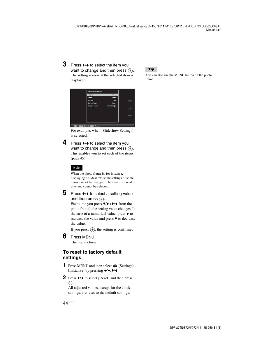 Sony DPF-D72N User Manual | Page 44 / 64
