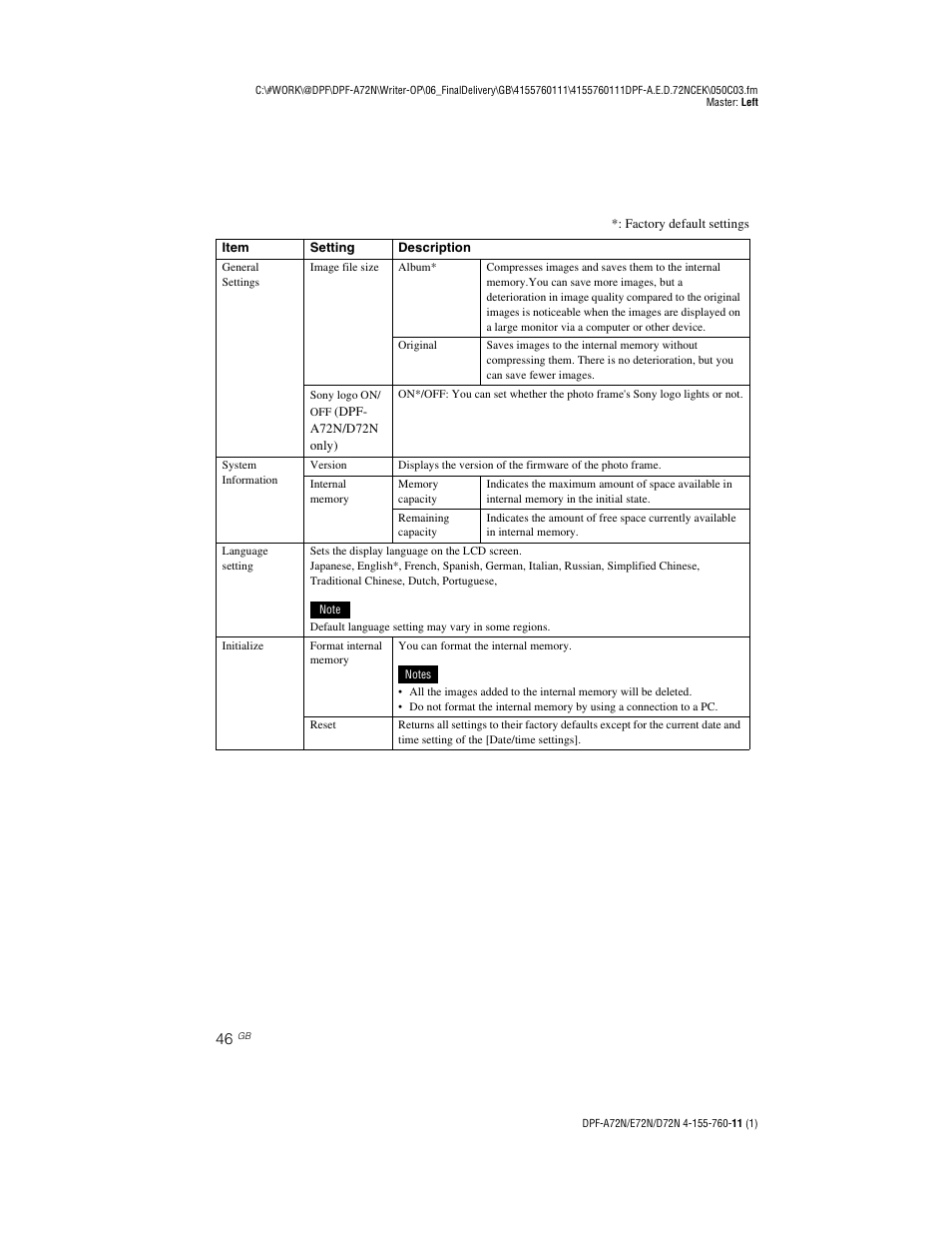 Sony DPF-D72N User Manual | Page 46 / 64
