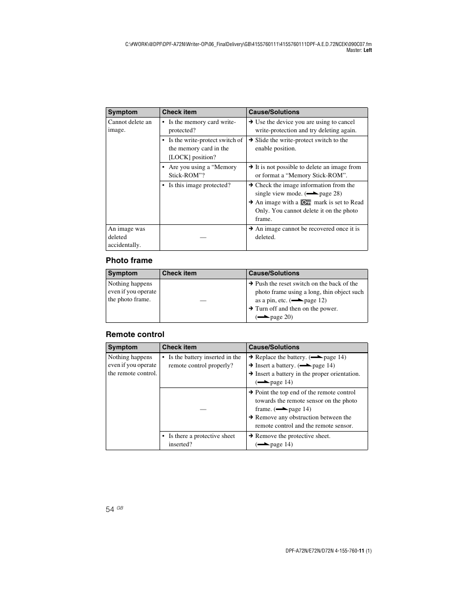Sony DPF-D72N User Manual | Page 54 / 64